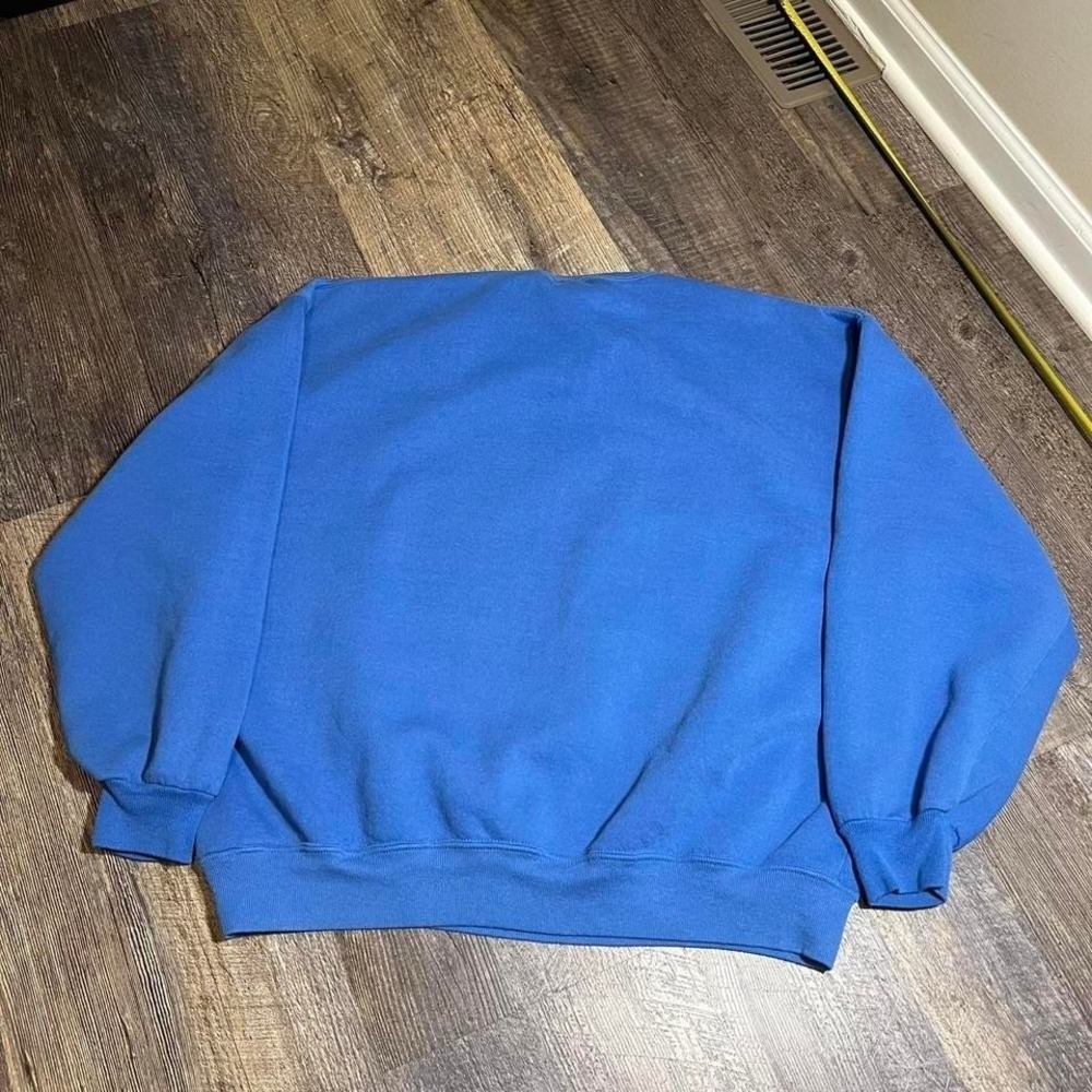 Vintage 1990s Russell Athletic Detroit Lions Crewneck Sweatshirt Blue XXL XL - Picture 2 of 6